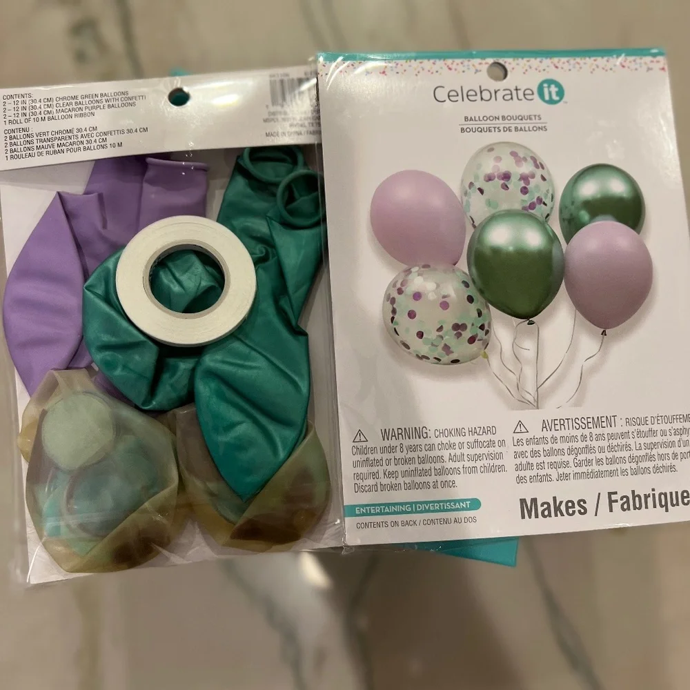 Balloon Bouquet set/ 2 sets/ purple and teal balloons